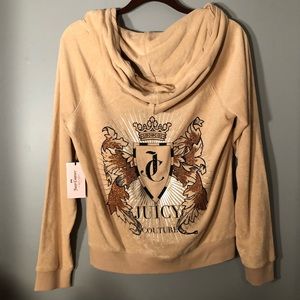 Juicy Couture - Tan - zip up hoodie - size L